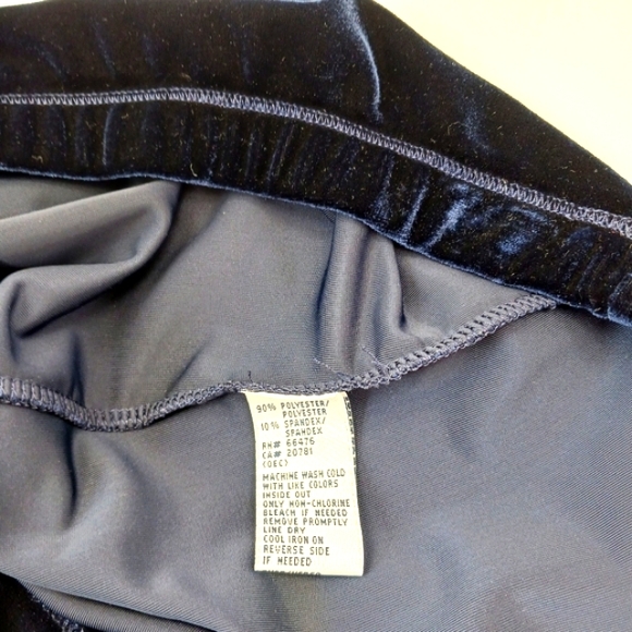 TOMMY HILFIGER Deep Blue Velvet Column Pull On Side Slit Maxi Skirt Like… - Picture 8 of 16